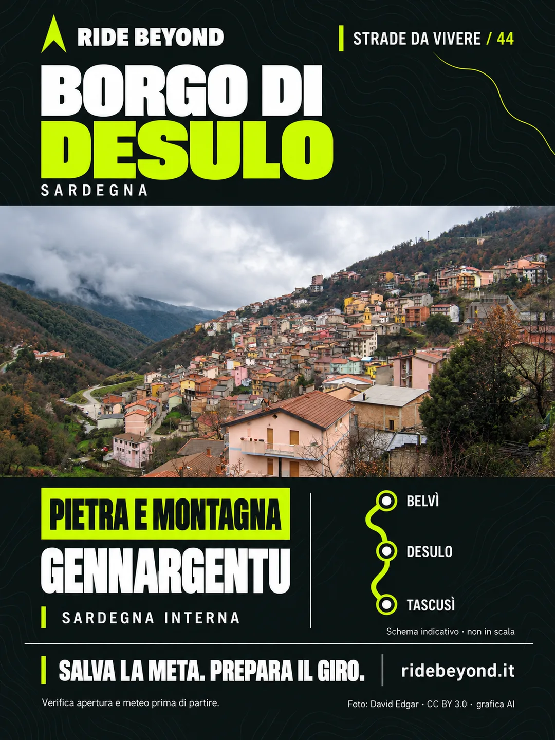Grafica RIDE BEYOND · Desulo, Sardegna