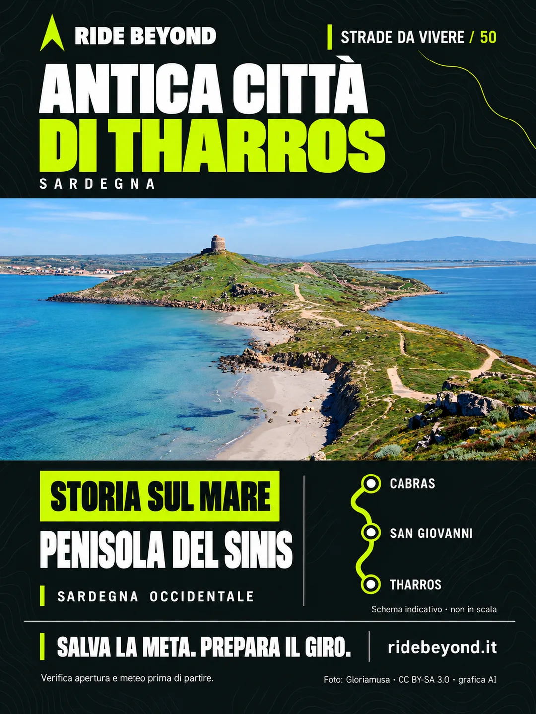 Grafica RIDE BEYOND · Tharros, Sardegna