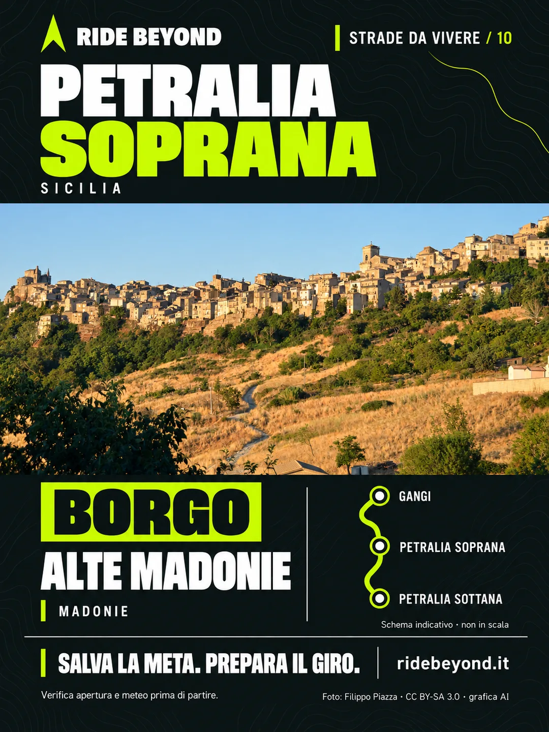 Grafica RIDE BEYOND · Petralia Soprana, Sicilia