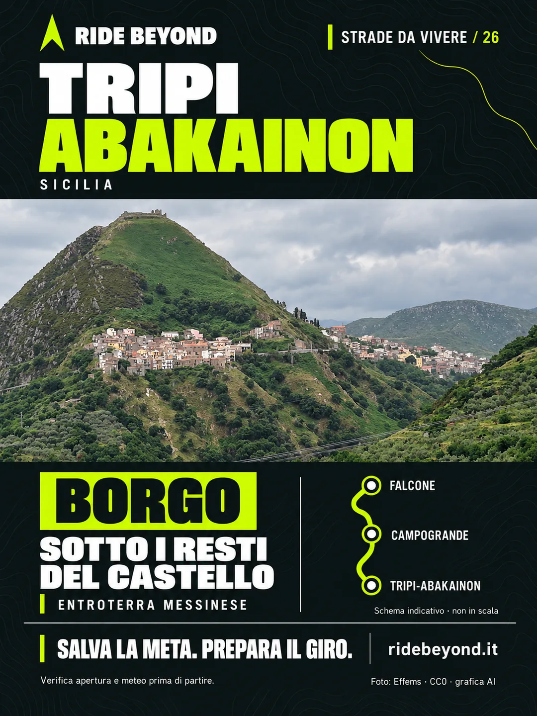 Grafica RIDE BEYOND · Tripi-Abakainon, Sicilia