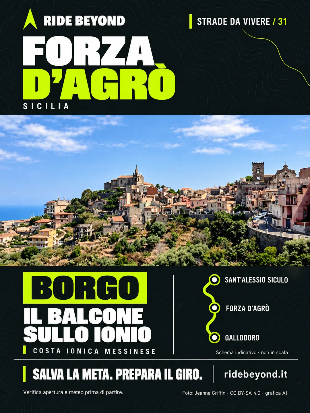 Grafica RIDE BEYOND · Forza d’Agrò, Sicilia