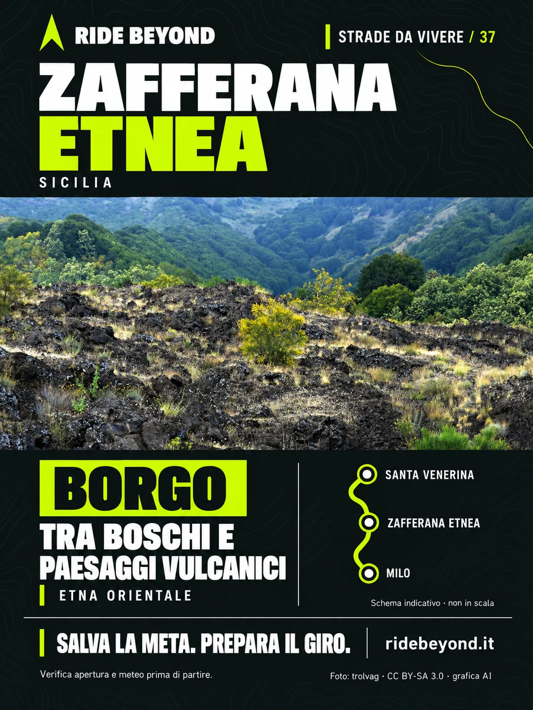 Grafica RIDE BEYOND · Zafferana Etnea, Sicilia
