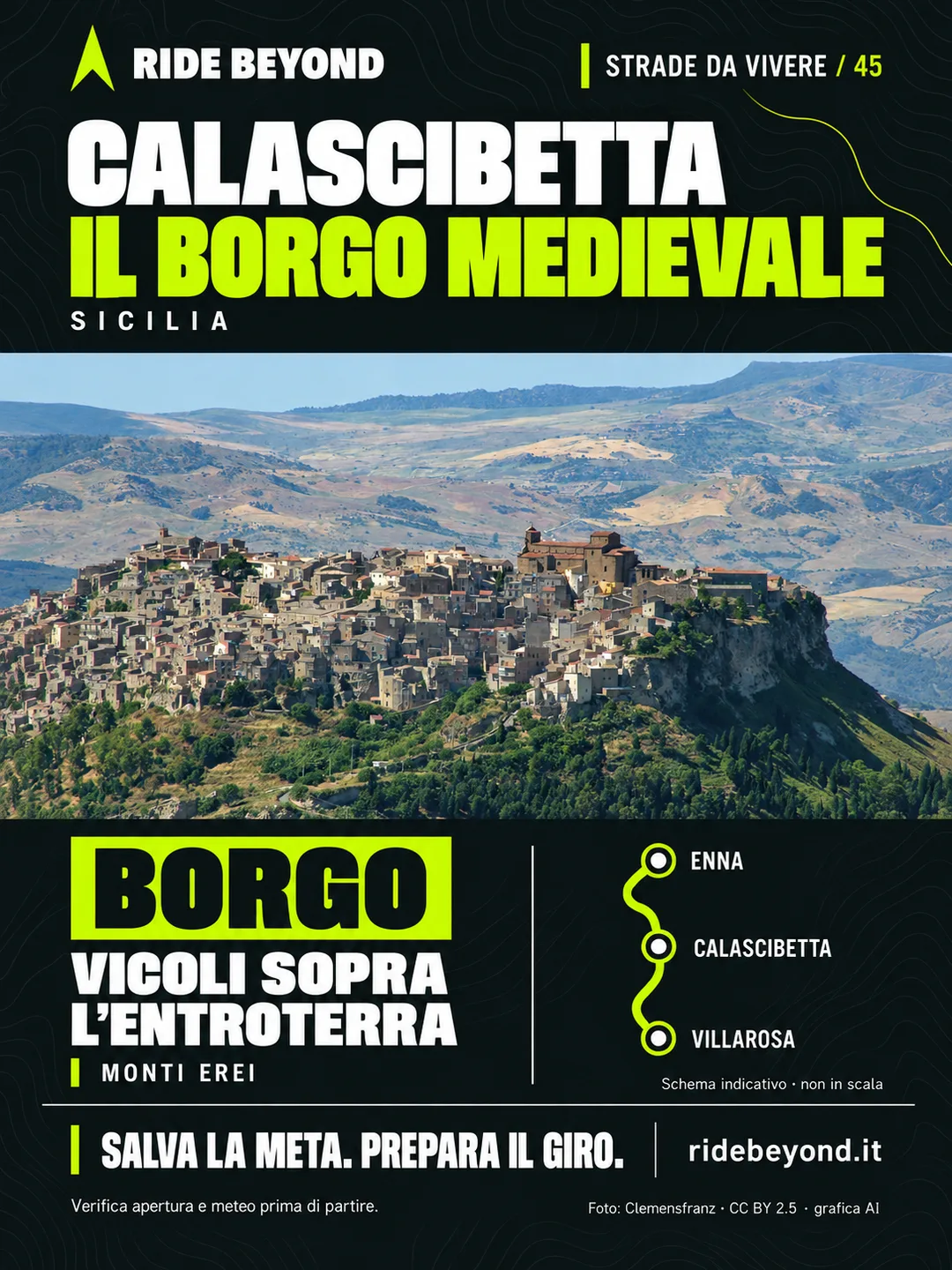 Grafica RIDE BEYOND · Calascibetta, Sicilia