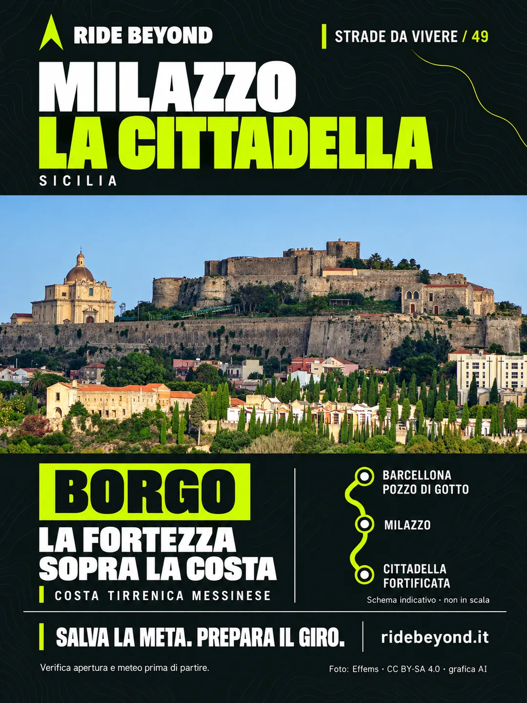 Grafica RIDE BEYOND · Milazzo · Cittadella, Sicilia