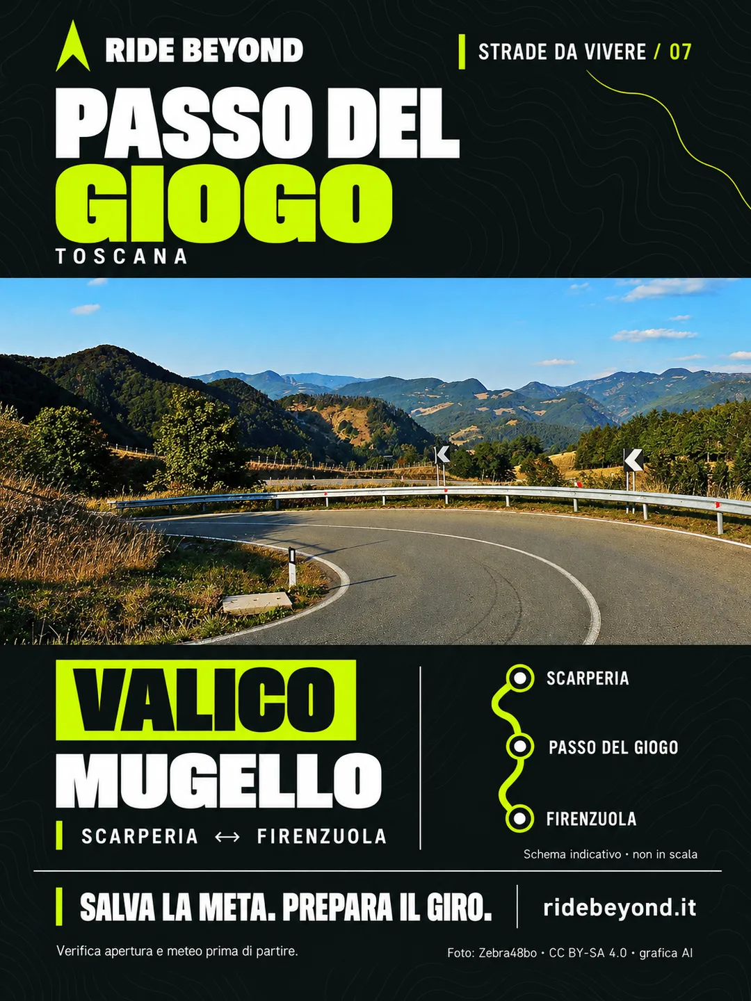 Grafica RIDE BEYOND · Passo del Giogo, Toscana