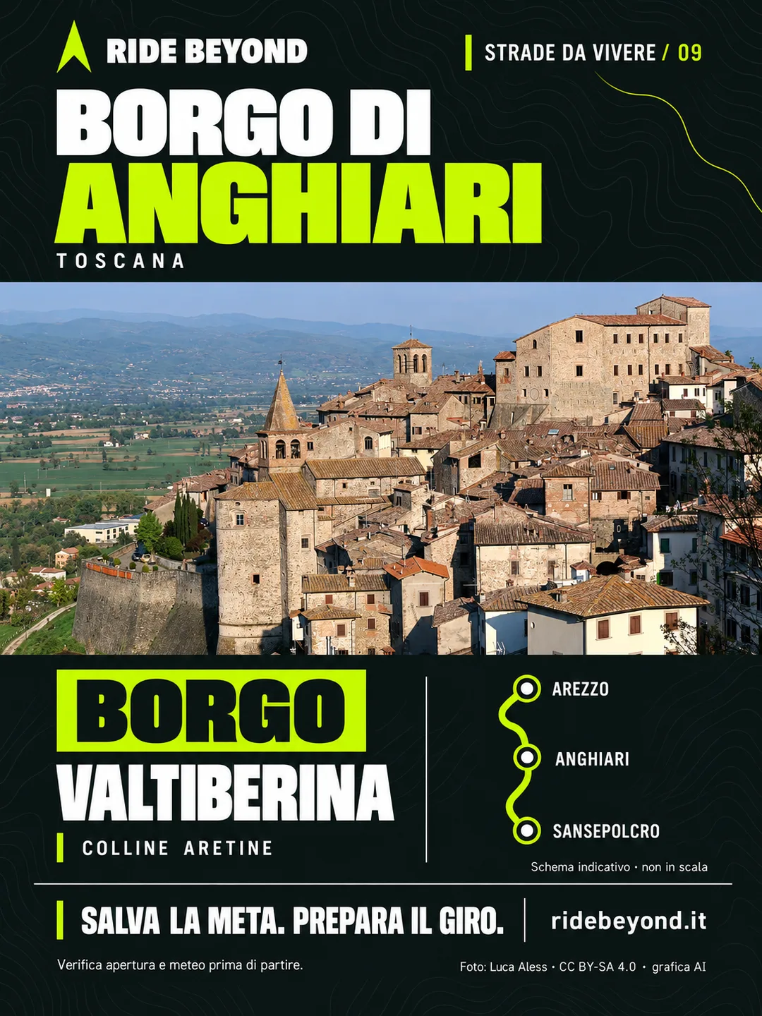 Grafica RIDE BEYOND · Anghiari, Toscana