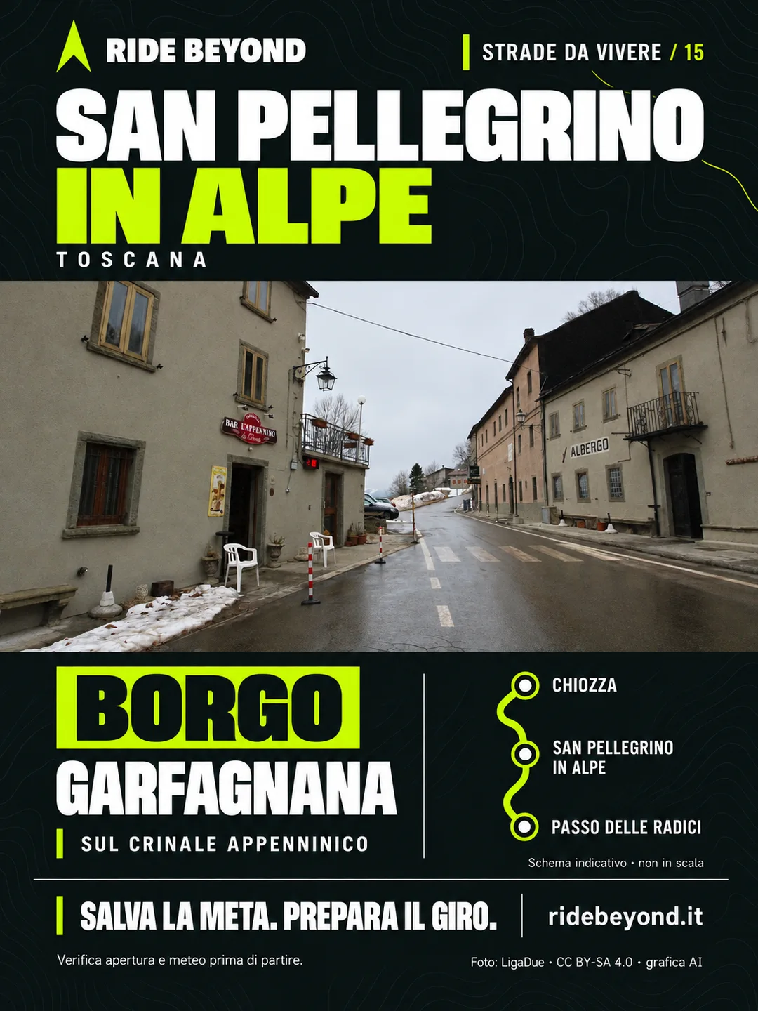 Grafica RIDE BEYOND · San Pellegrino in Alpe, Toscana