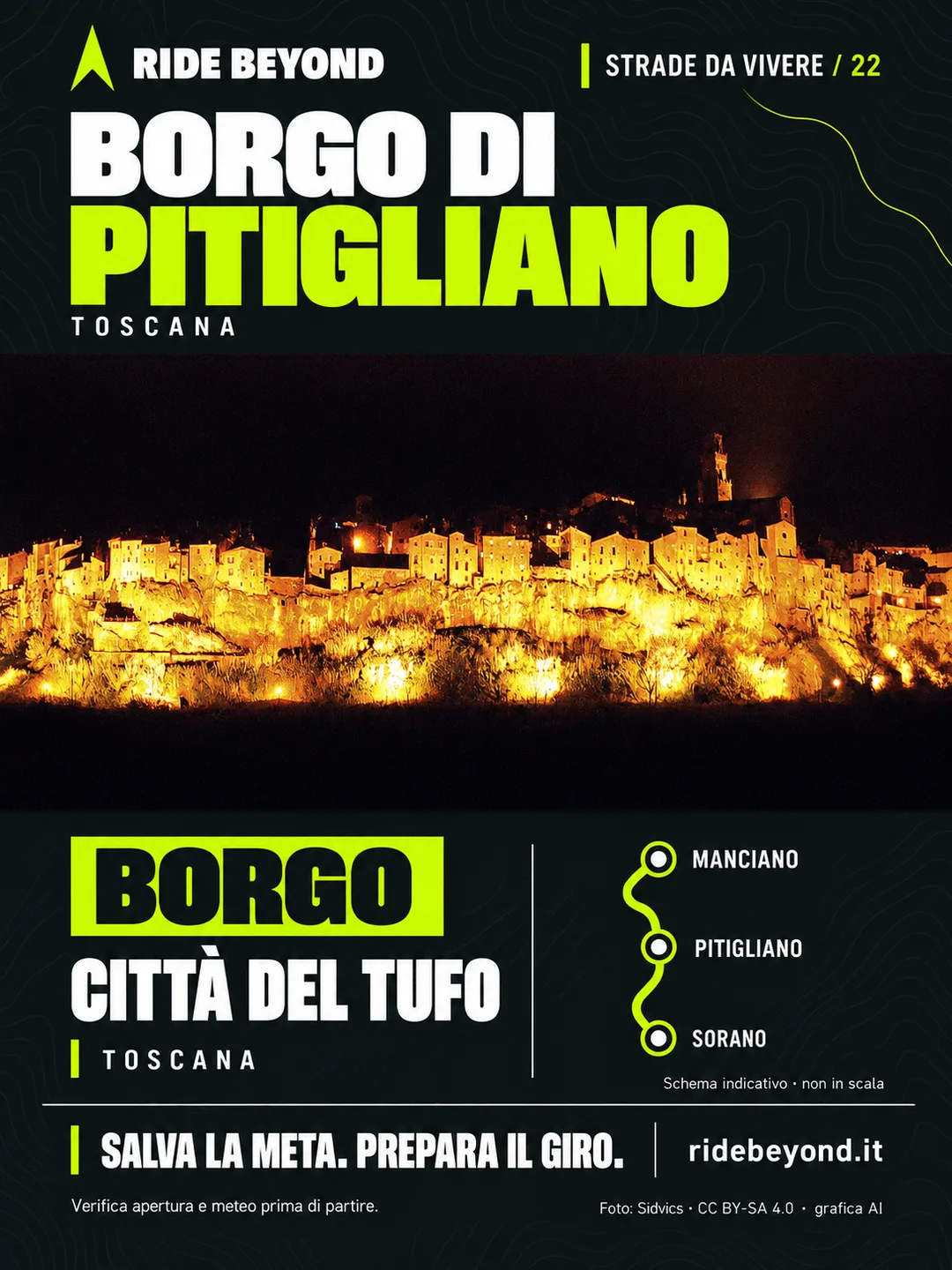 Grafica RIDE BEYOND · Pitigliano, Toscana