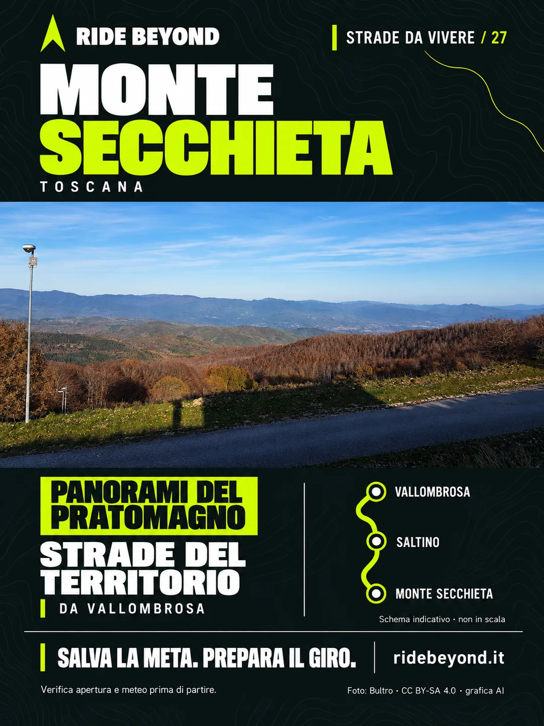 Grafica RIDE BEYOND · Monte Secchieta, Toscana