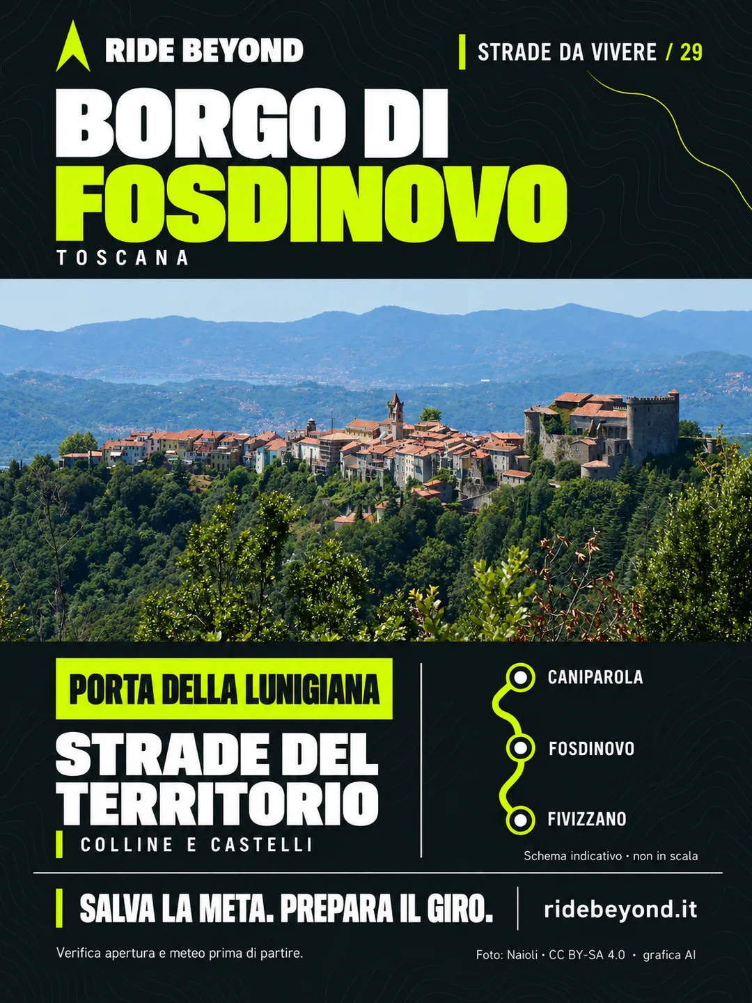 Grafica RIDE BEYOND · Fosdinovo, Toscana