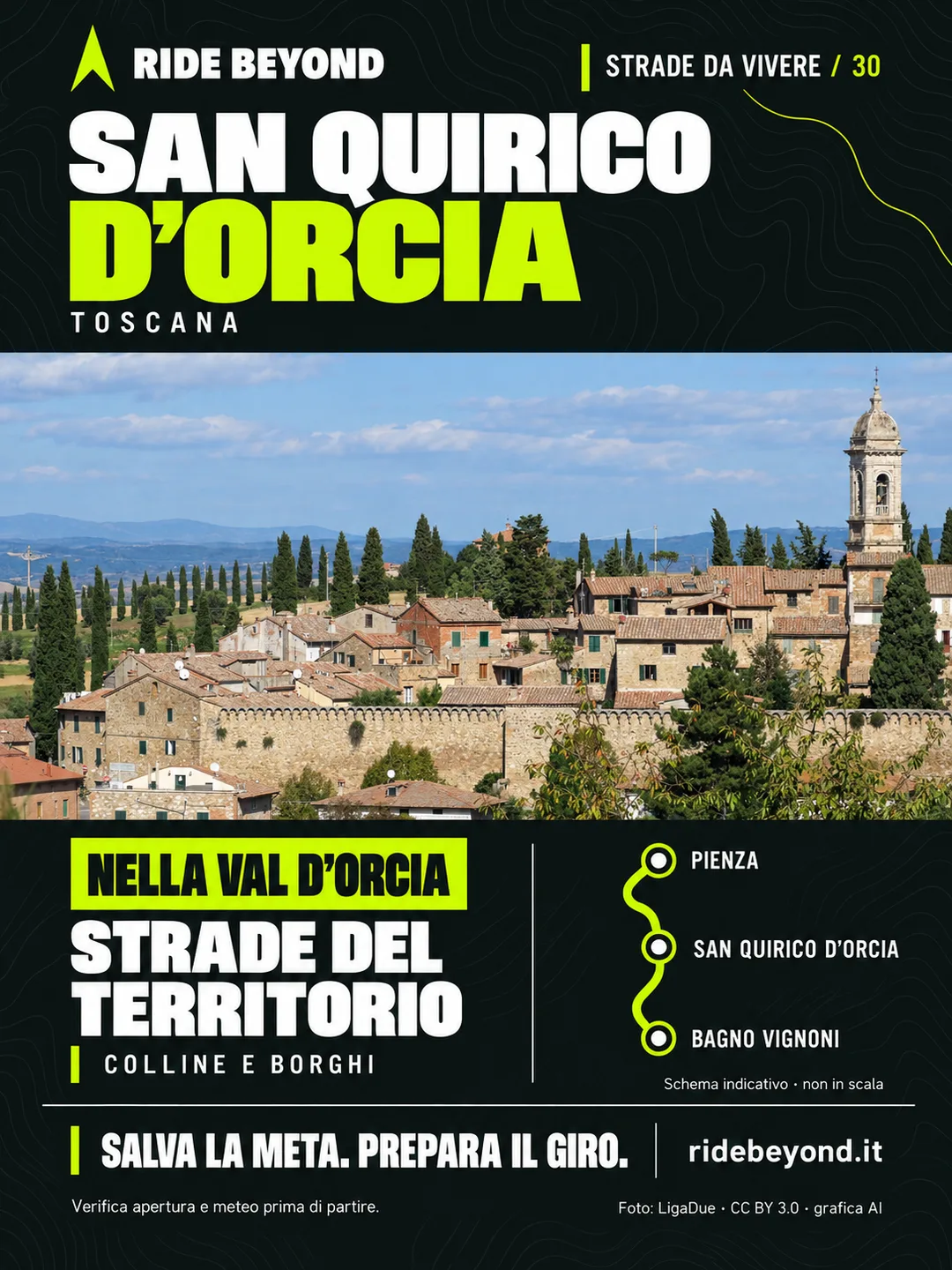 Grafica RIDE BEYOND · San Quirico d’Orcia, Toscana