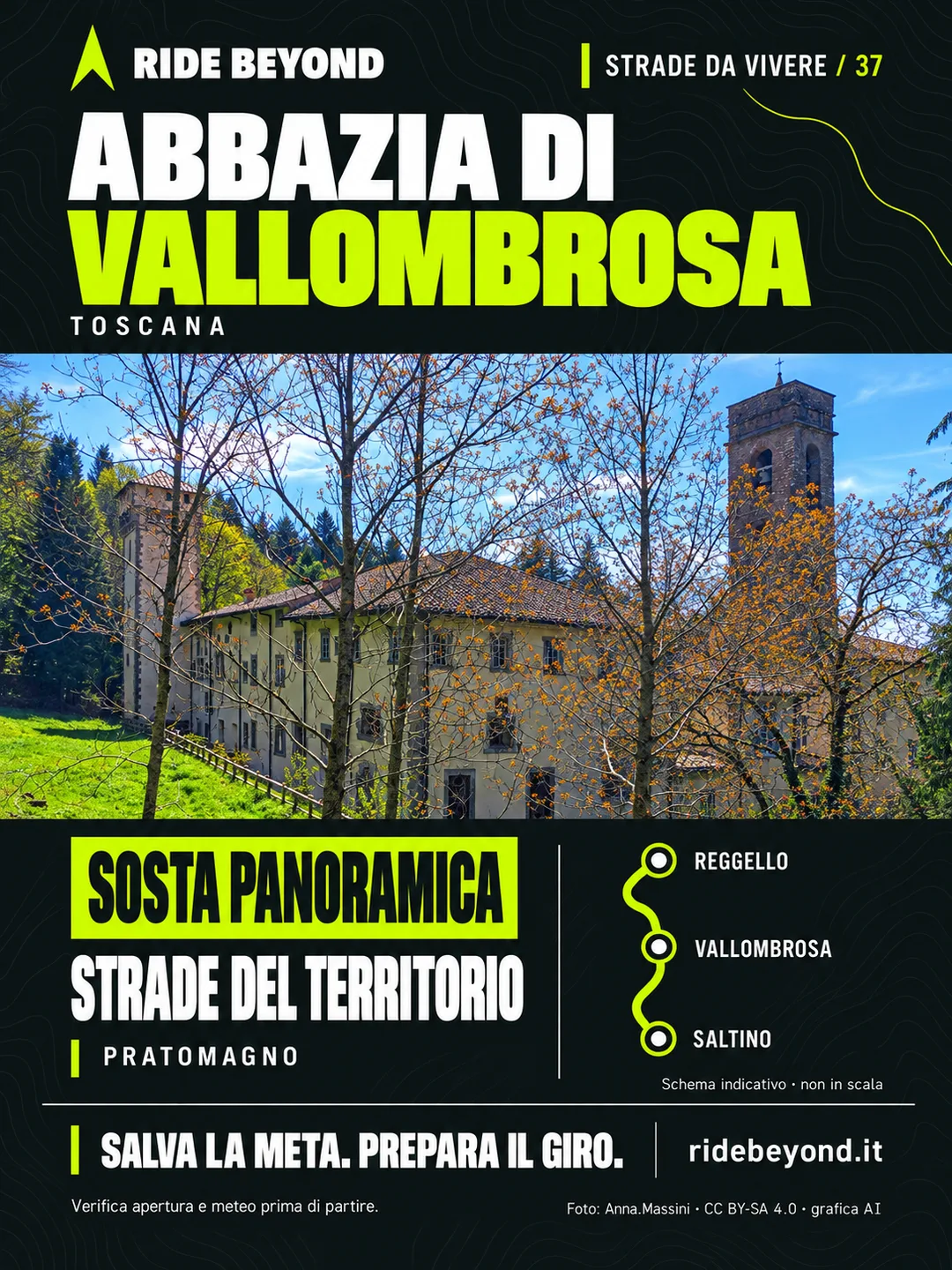 Grafica RIDE BEYOND · Abbazia di Vallombrosa, Toscana