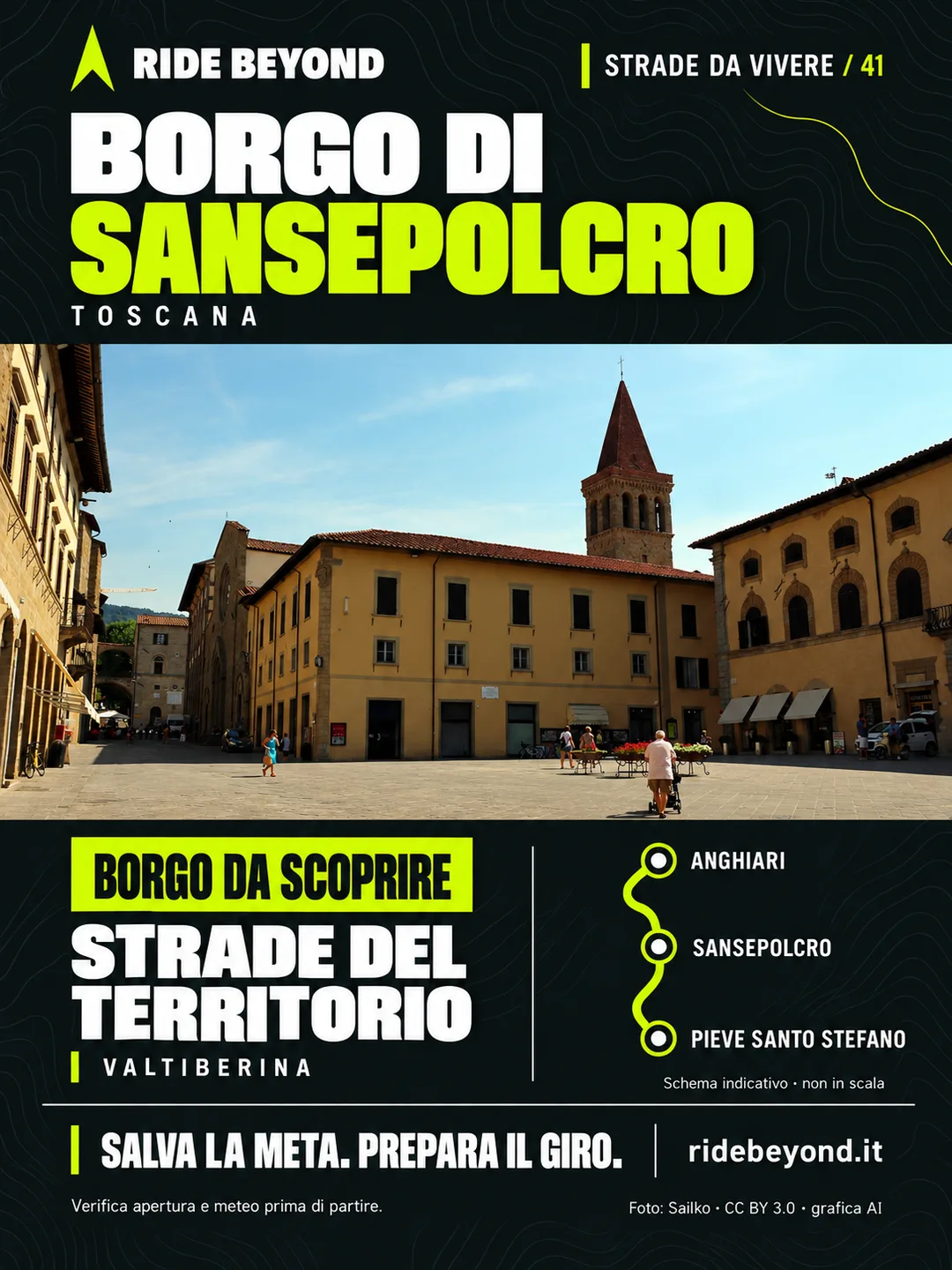 Grafica RIDE BEYOND · Sansepolcro, Toscana