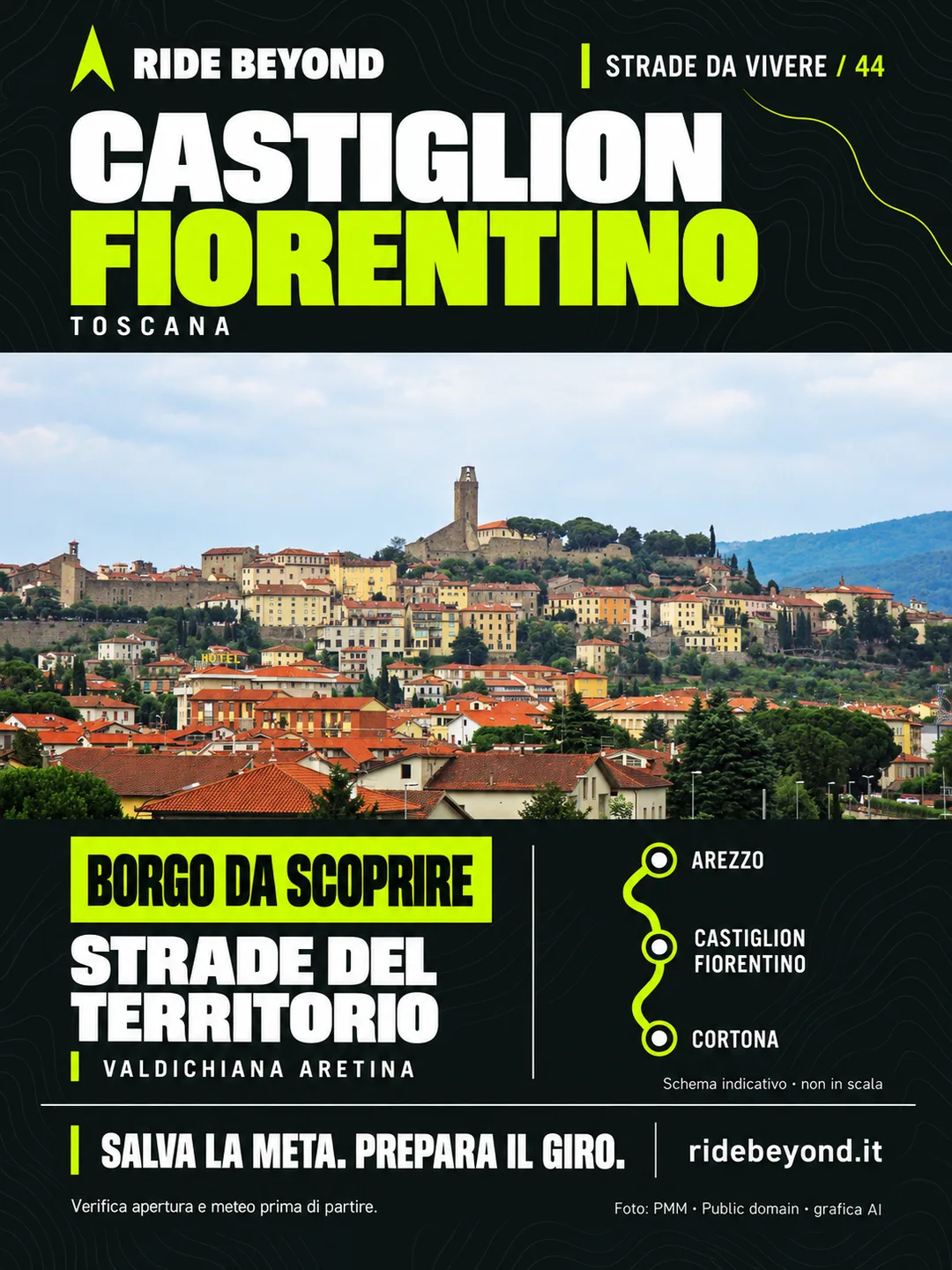 Grafica RIDE BEYOND · Castiglion Fiorentino, Toscana