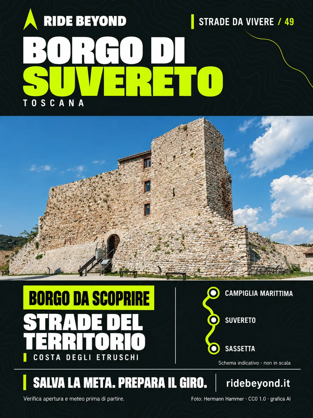 Grafica RIDE BEYOND · Suvereto, Toscana