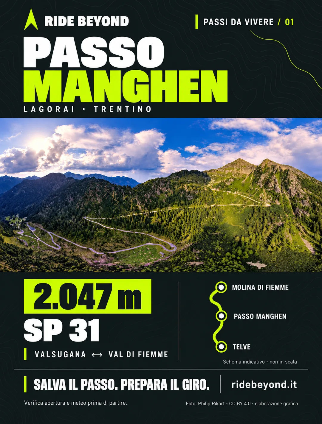 Grafica RIDE BEYOND · Passo Manghen, Trentino-Alto Adige