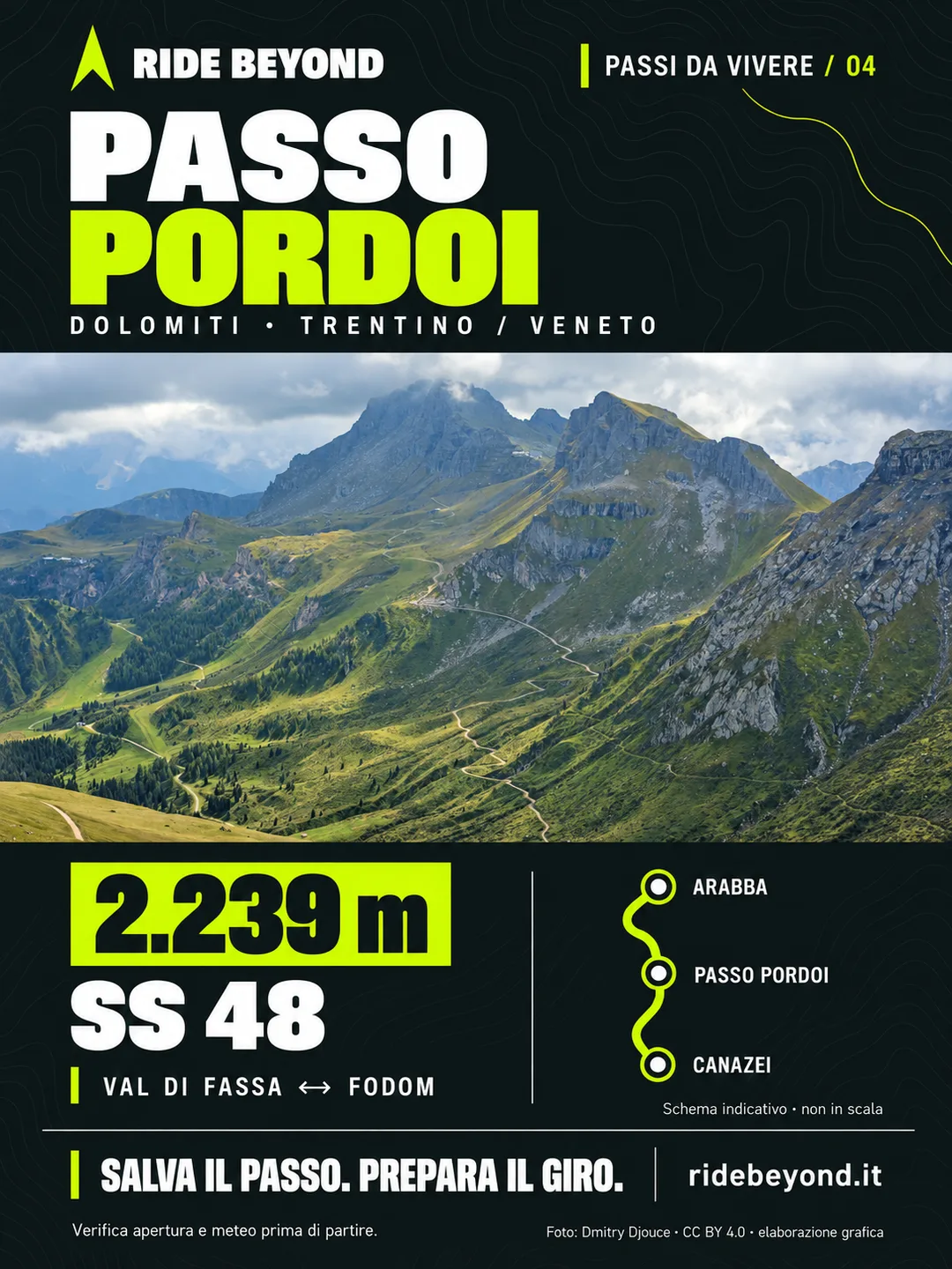 Grafica RIDE BEYOND · Passo Pordoi, Trentino-Alto Adige