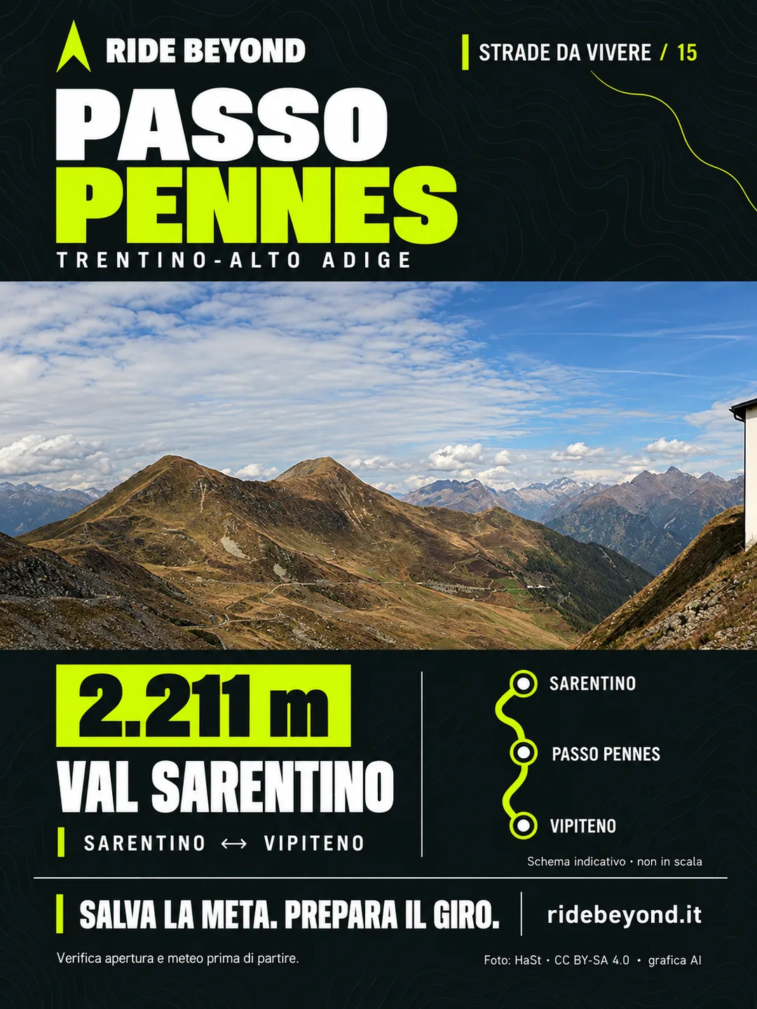 Grafica RIDE BEYOND · Passo Pennes, Trentino-Alto Adige