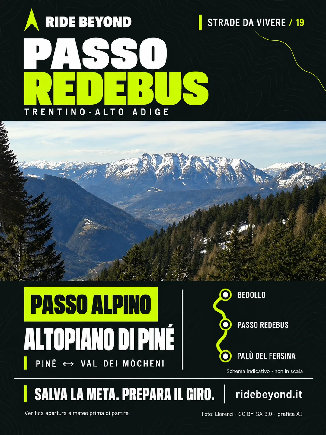 Grafica RIDE BEYOND · Passo Redebus, Trentino-Alto Adige
