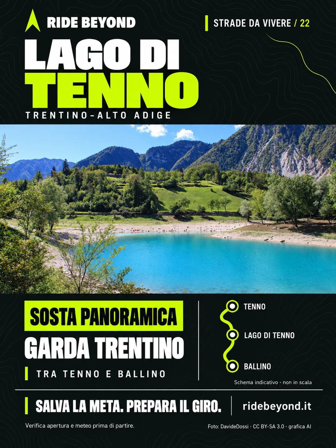 Grafica RIDE BEYOND · Lago di Tenno, Trentino-Alto Adige