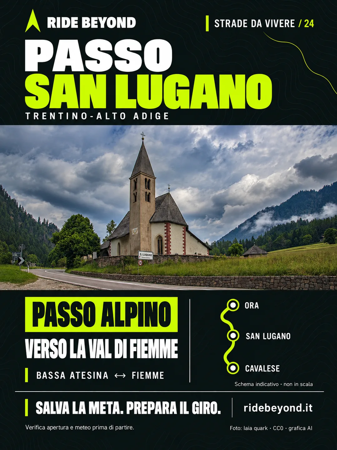 Grafica RIDE BEYOND · Passo San Lugano, Trentino-Alto Adige