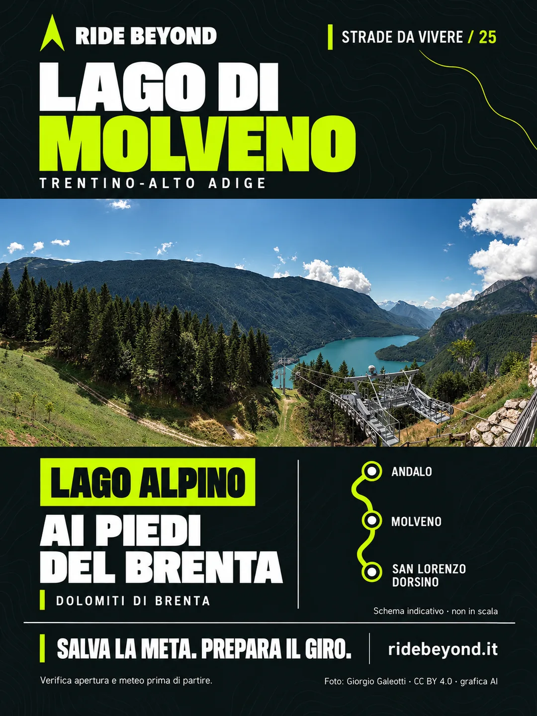 Grafica RIDE BEYOND · Lago di Molveno, Trentino-Alto Adige