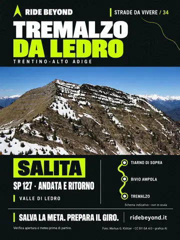 Grafica RIDE BEYOND · Tremalzo · Salita da Ledro