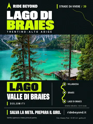 Grafica RIDE BEYOND · Lago di Braies