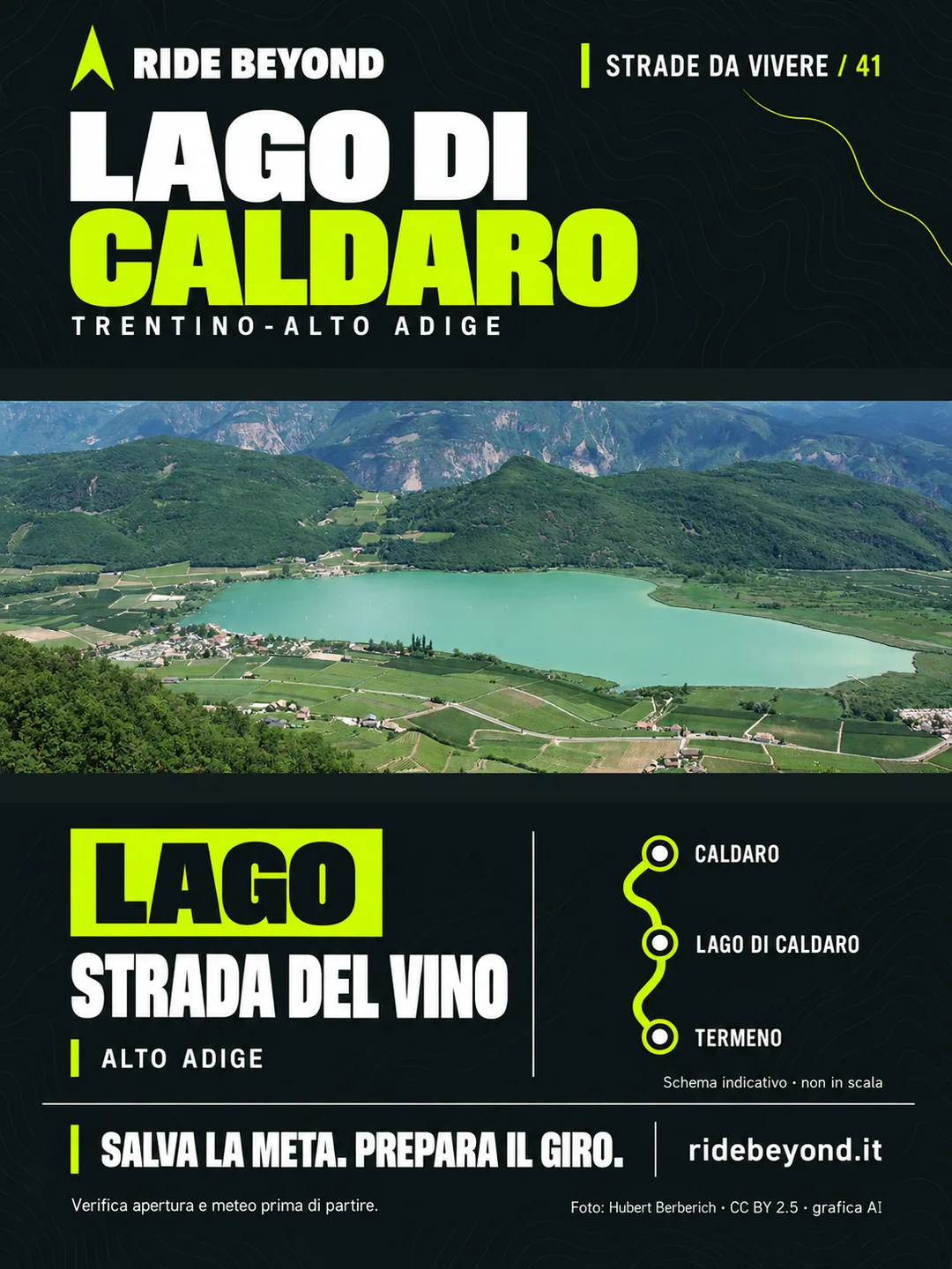Grafica RIDE BEYOND · Lago di Caldaro, Trentino-Alto Adige