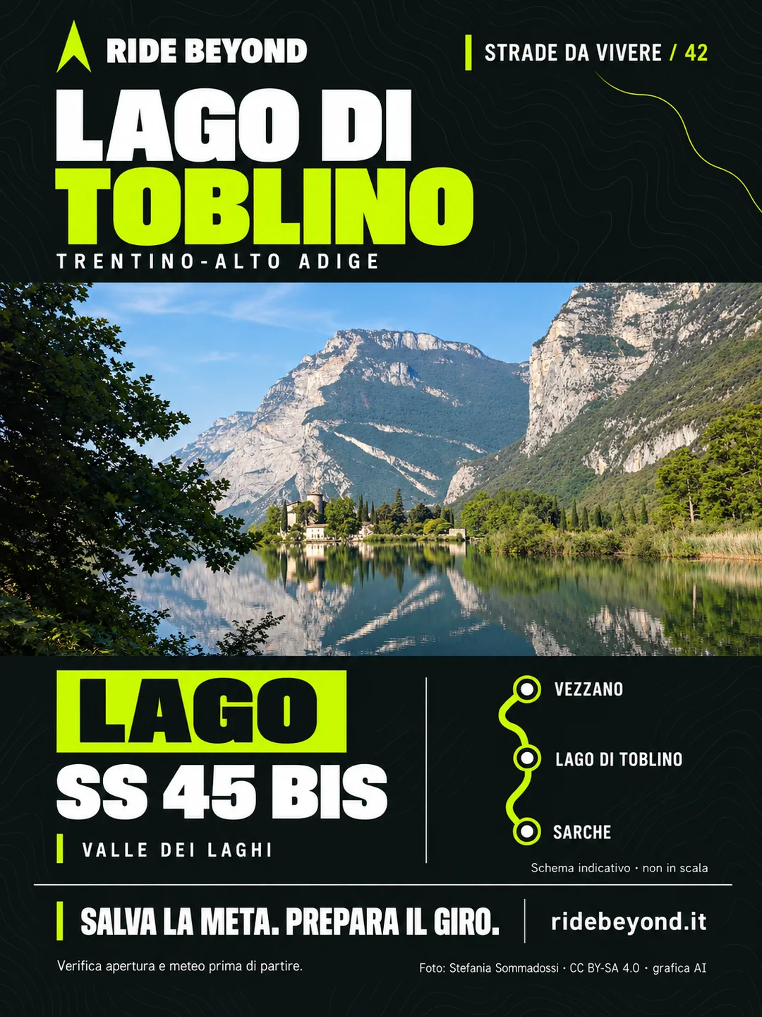 Grafica RIDE BEYOND · Lago di Toblino, Trentino-Alto Adige