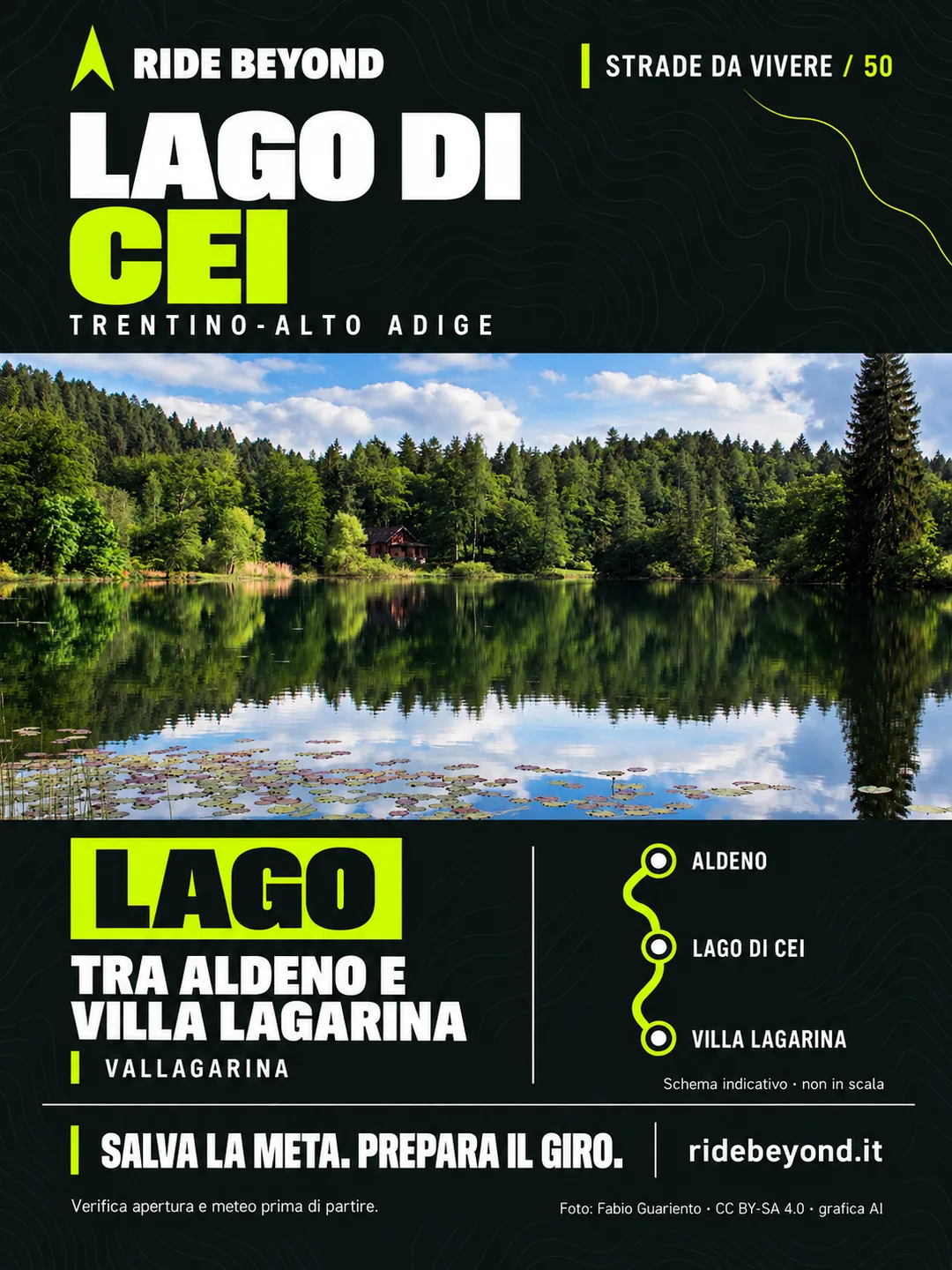 Grafica RIDE BEYOND · Lago di Cei, Trentino-Alto Adige