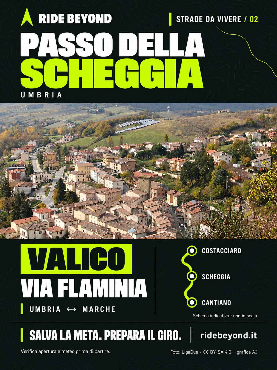 Grafica RIDE BEYOND · Passo della Scheggia, Umbria