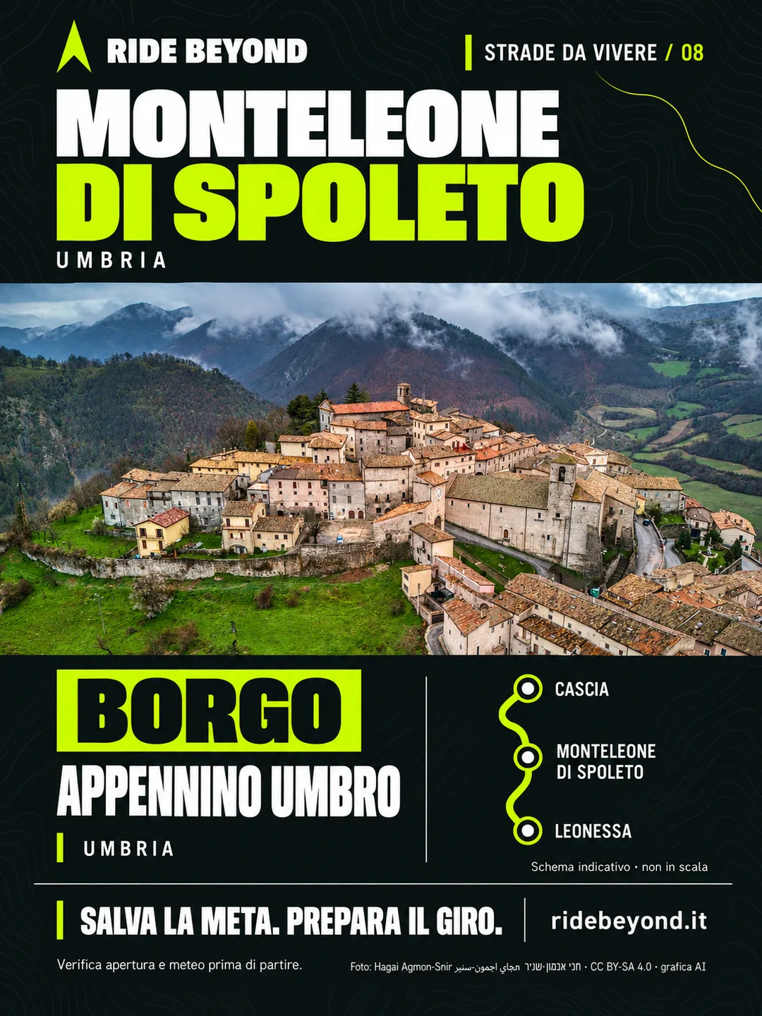 Grafica RIDE BEYOND · Monteleone di Spoleto, Umbria