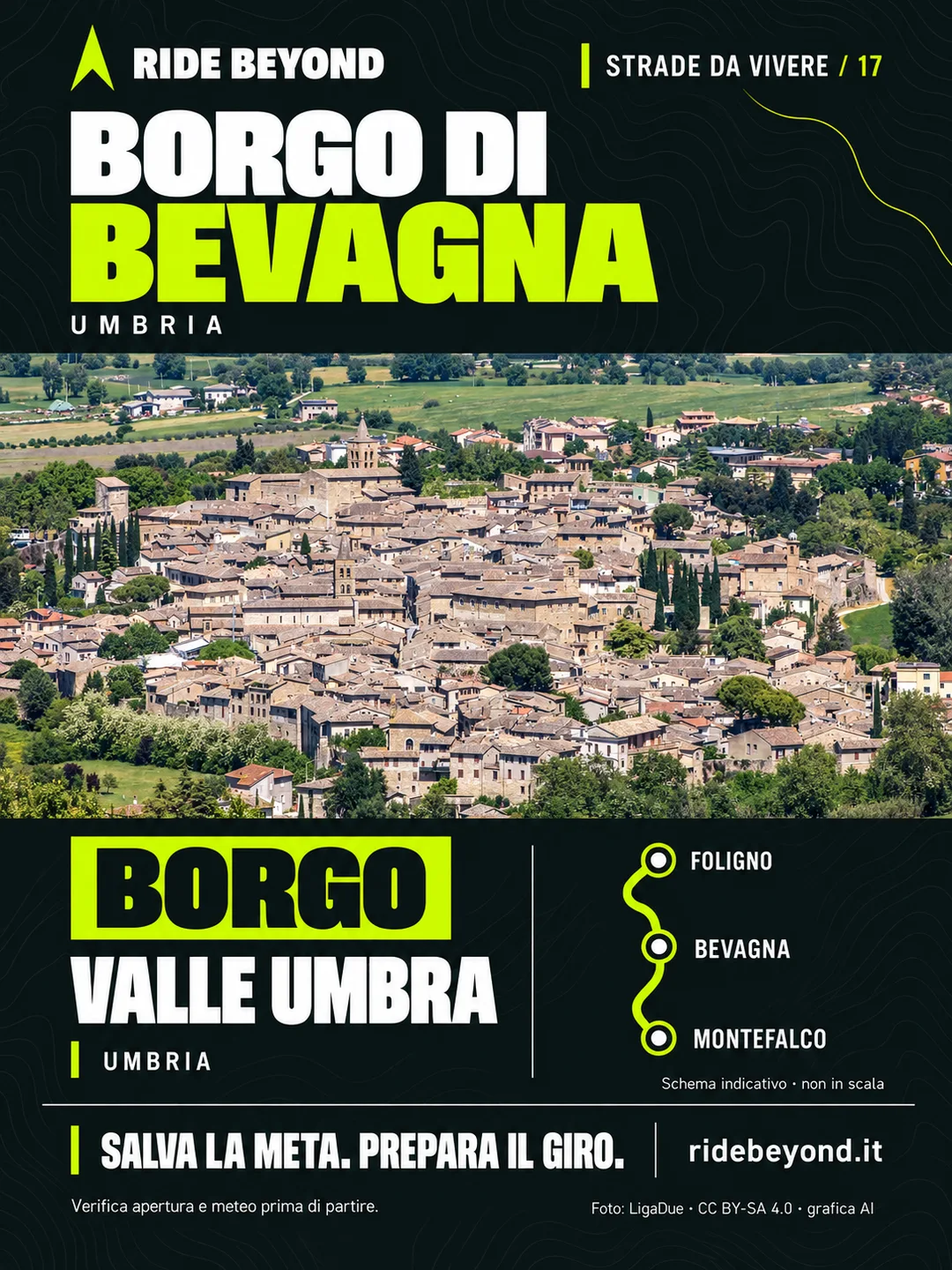 Grafica RIDE BEYOND · Bevagna, Umbria