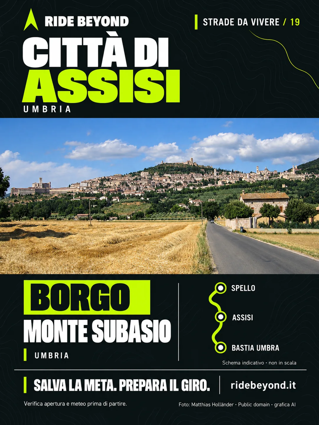 Grafica RIDE BEYOND · Assisi, Umbria