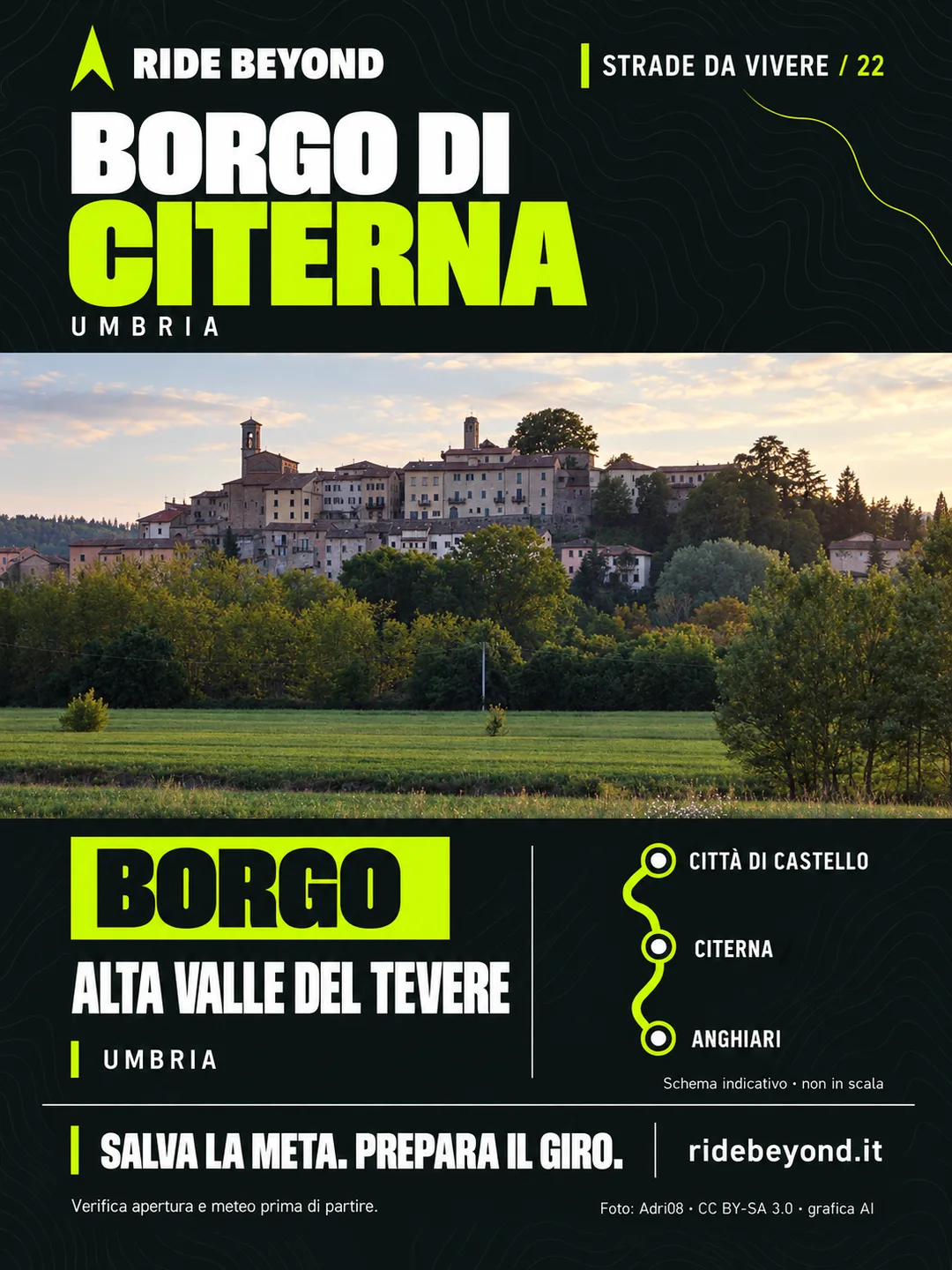 Grafica RIDE BEYOND · Citerna, Umbria