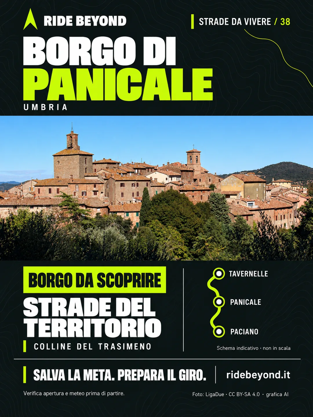 Grafica RIDE BEYOND · Panicale, Umbria