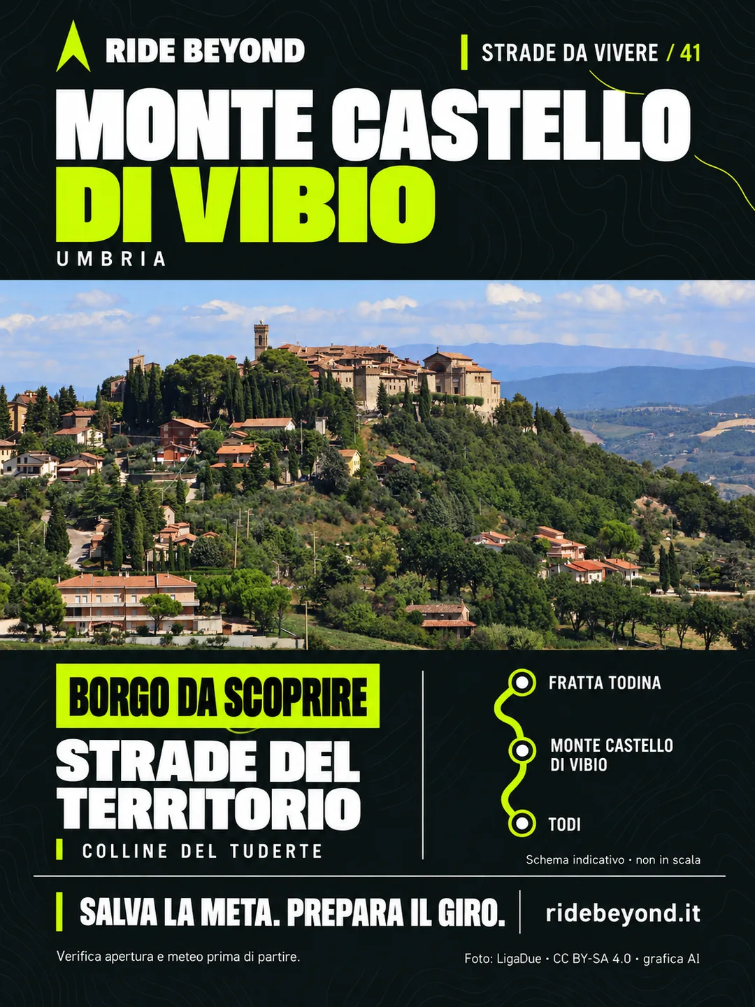 Grafica RIDE BEYOND · Monte Castello di Vibio, Umbria