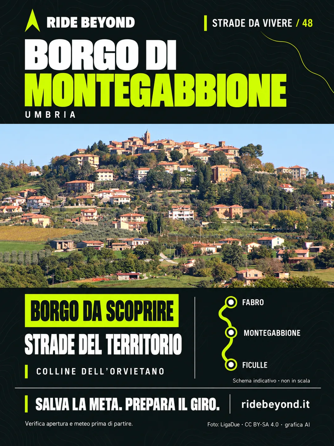 Grafica RIDE BEYOND · Montegabbione, Umbria