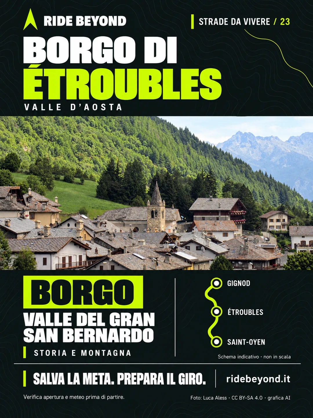 Grafica RIDE BEYOND · Étroubles, Valle d’Aosta