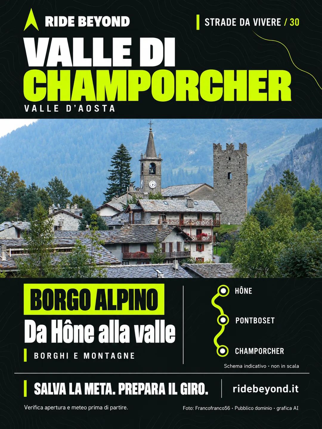 Grafica RIDE BEYOND · Champorcher, Valle d’Aosta