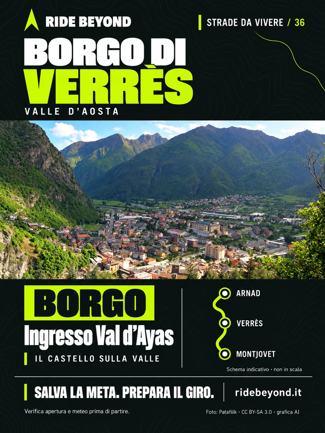 Grafica RIDE BEYOND · Verrès, Valle d’Aosta