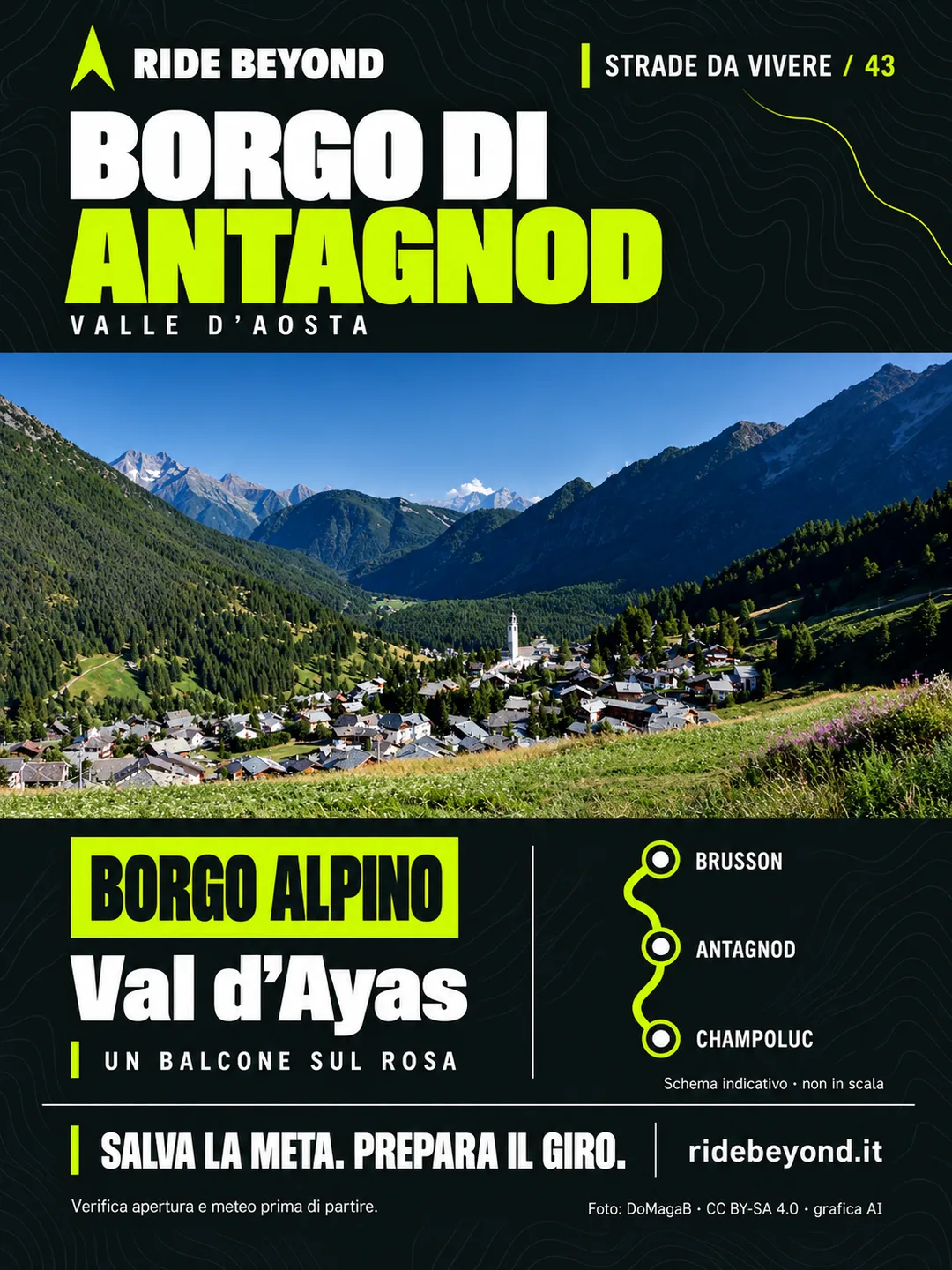 Grafica RIDE BEYOND · Antagnod, Valle d’Aosta