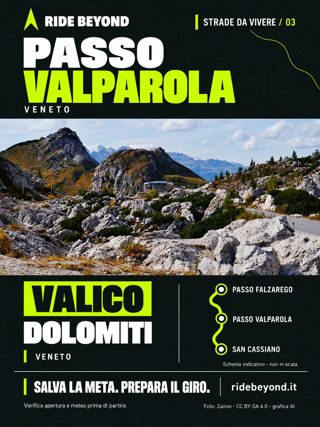 Grafica RIDE BEYOND · Passo Valparola, Veneto