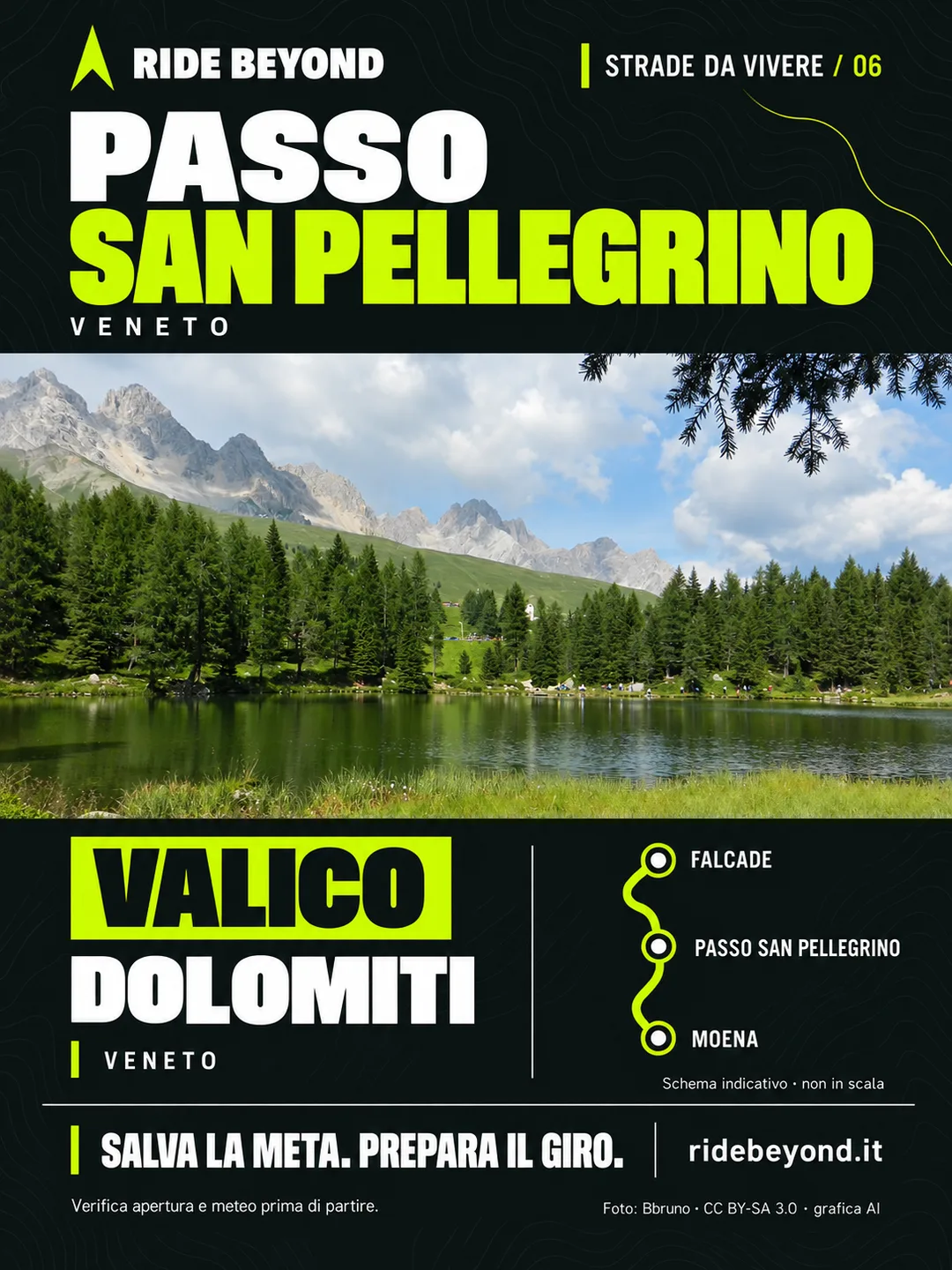 Grafica RIDE BEYOND · Passo San Pellegrino, Veneto