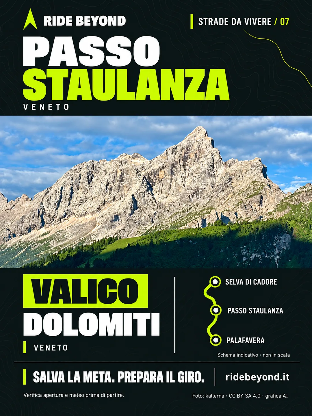 Grafica RIDE BEYOND · Passo Staulanza, Veneto