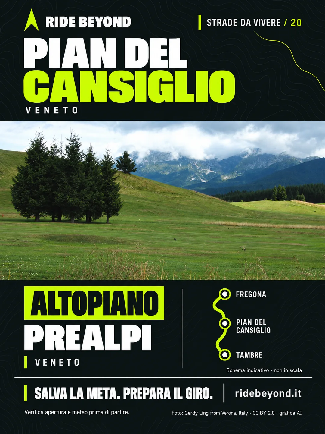 Grafica RIDE BEYOND · Pian del Cansiglio, Veneto