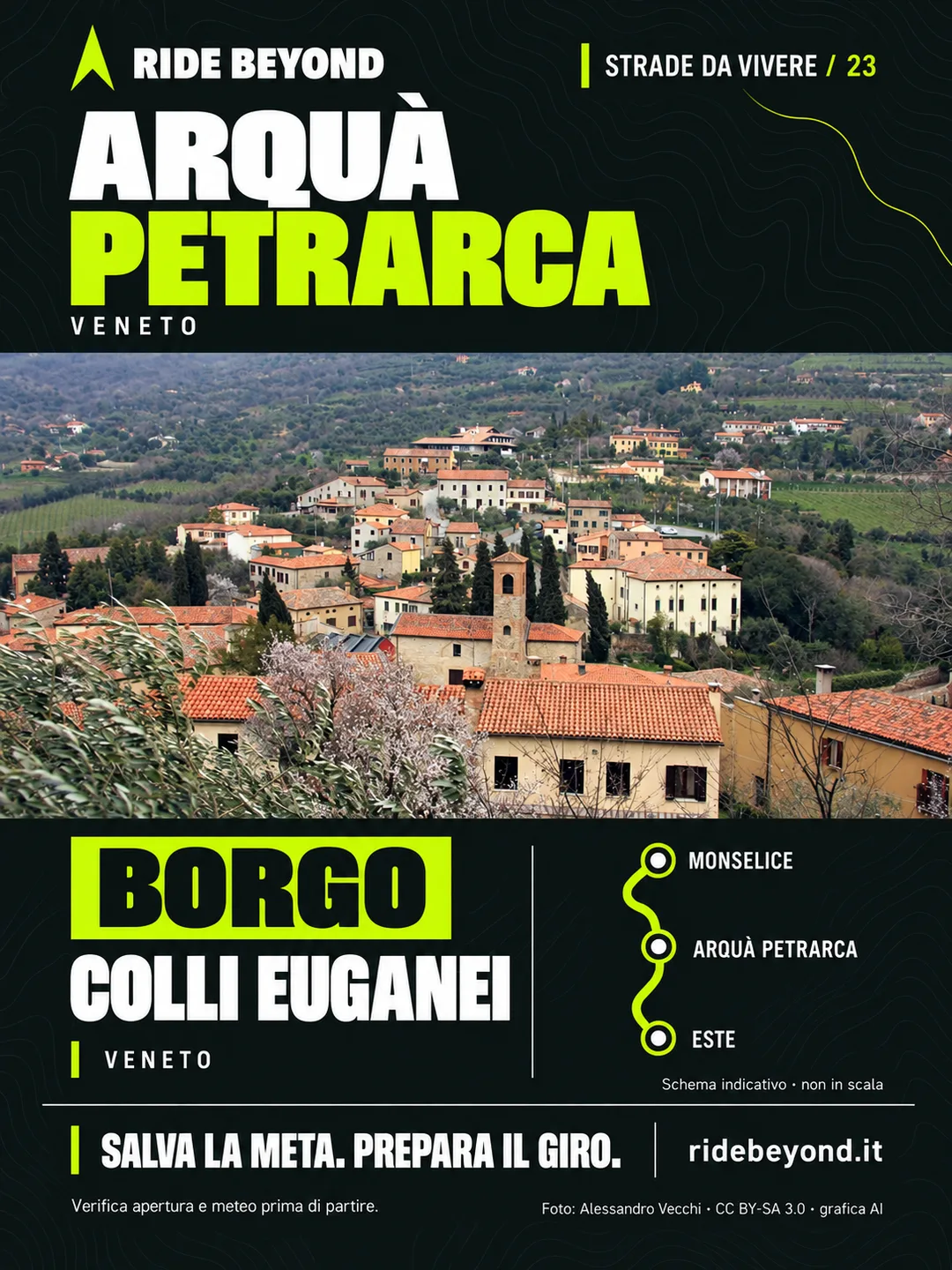 Grafica RIDE BEYOND · Arquà Petrarca, Veneto