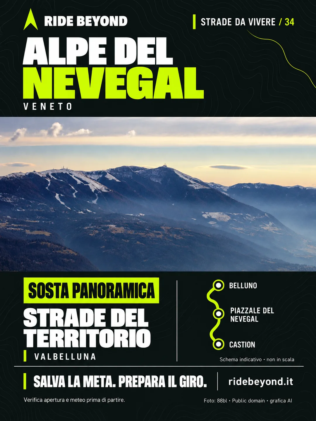 Grafica RIDE BEYOND · Alpe del Nevegal, Veneto