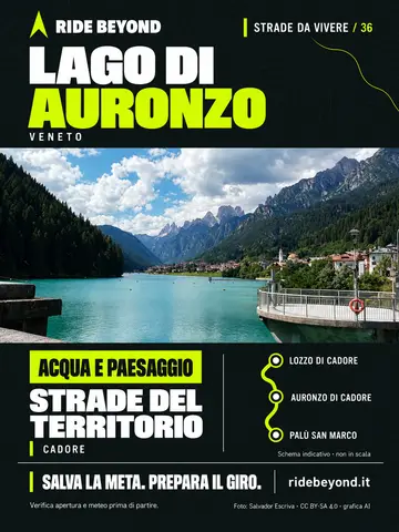 Grafica RIDE BEYOND · Lago di Auronzo
